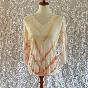 Charlie B 3/4 sleeve V-neck Dolman sweater Cool colors & design